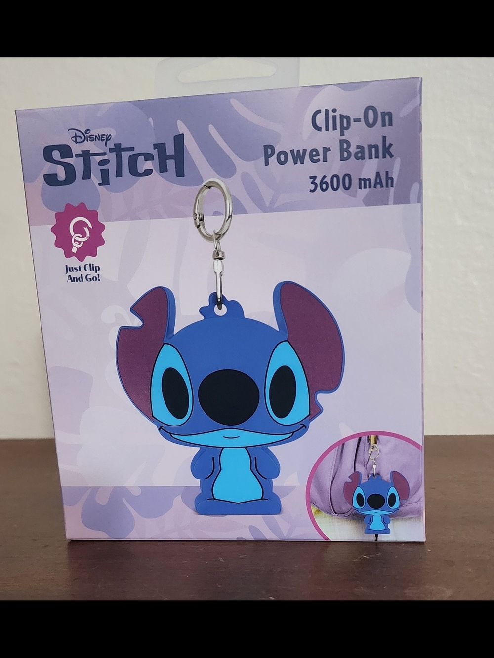 Disney Stitch Clip-On Power Bank - Blue (3600Mah)